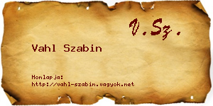 Vahl Szabin névjegykártya